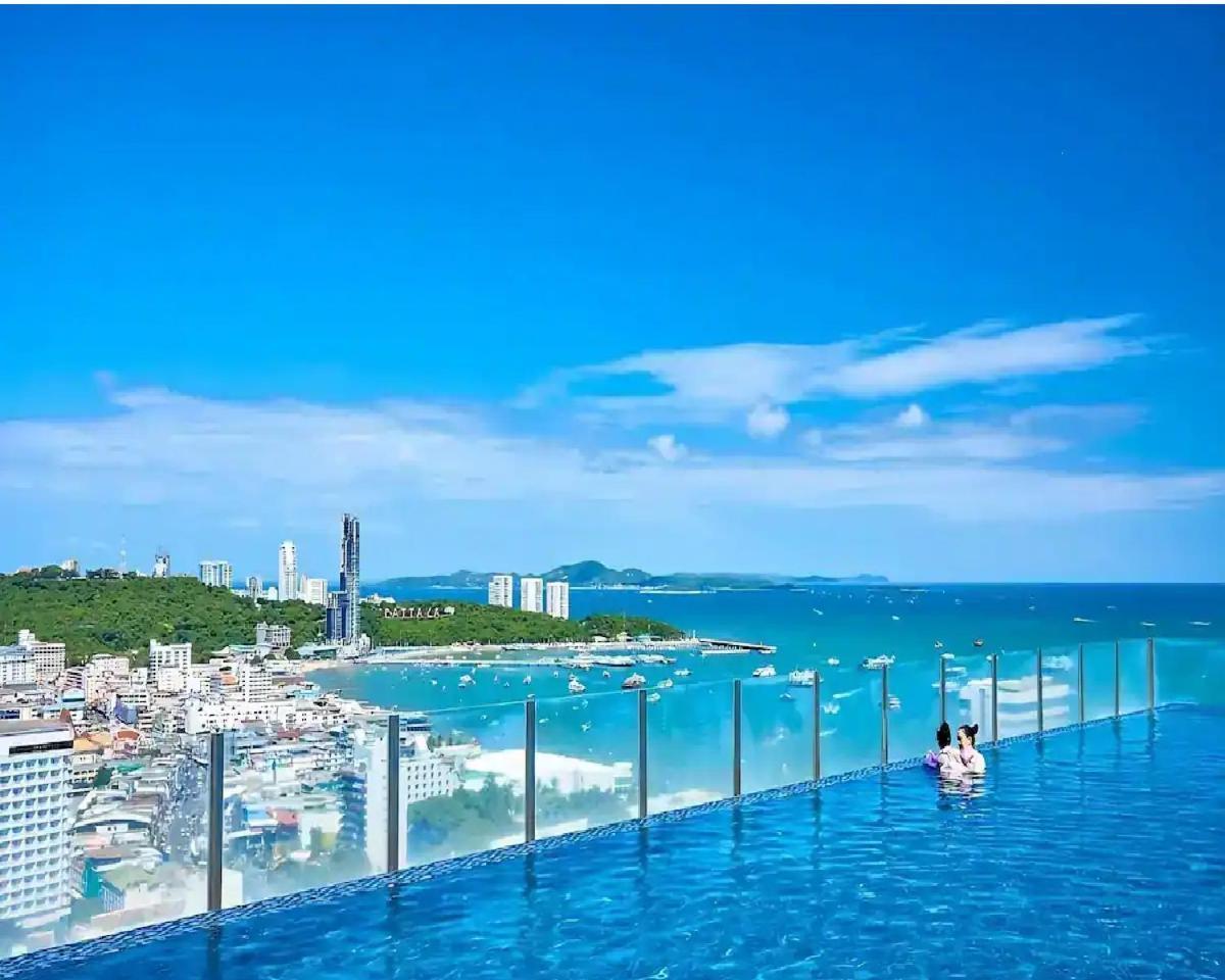 Central Pattaya - Sea View Large Balcony Condo With Infinity Pool Bagian luar foto